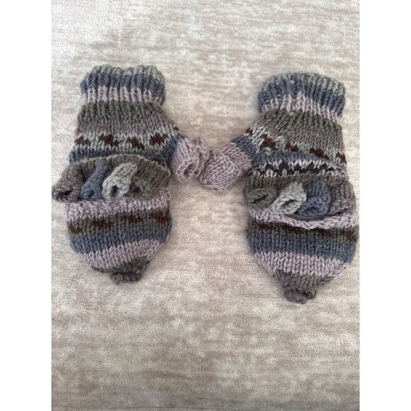 Wool Convertible Mittens Flip Top Gloves Made in Nepal Men's Large/XL - Picture 7 of 10